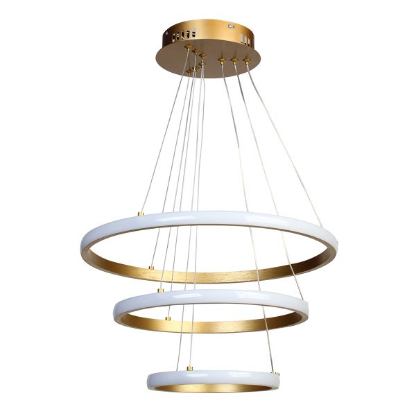 Φωτιστικό κρεμαστό Φ40-Φ30-Φ20 εκ. LED 57W 4000K χρυσό - GLOBOBOX 935-432-1