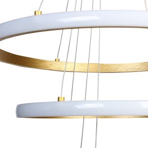 Φωτιστικό κρεμαστό Φ40-Φ30-Φ20 εκ. LED 57W 4000K χρυσό - GLOBOBOX 935-432-1