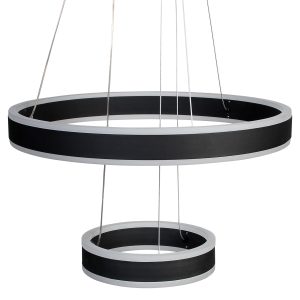Φωτιστικό κρεμαστό Φ40-Φ20 εκ. LED 88W 4000K μαύρο - GLOBOBOX 933-42-2