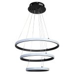 Φωτιστικό κρεμαστό Φ40-Φ30-Φ20 εκ. LED 57W 4000K μαύρο - GLOBOBOX 935-432-2