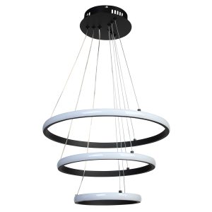 Φωτιστικό κρεμαστό Φ40-Φ30-Φ20 εκ. LED 57W 4000K μαύρο - GLOBOBOX 935-432-2