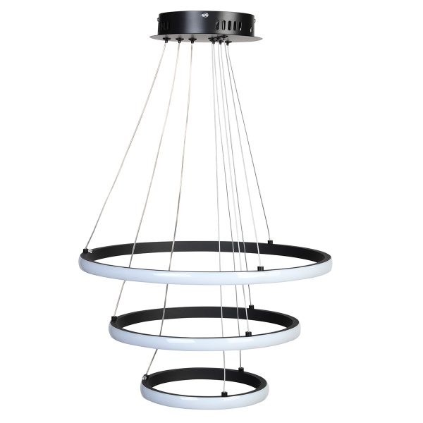 Φωτιστικό κρεμαστό Φ40-Φ30-Φ20 εκ. LED 57W 4000K μαύρο - GLOBOBOX 935-432-2