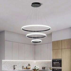 Φωτιστικό κρεμαστό Φ40-Φ30-Φ20 εκ. LED 57W 4000K μαύρο - GLOBOBOX 935-432-2