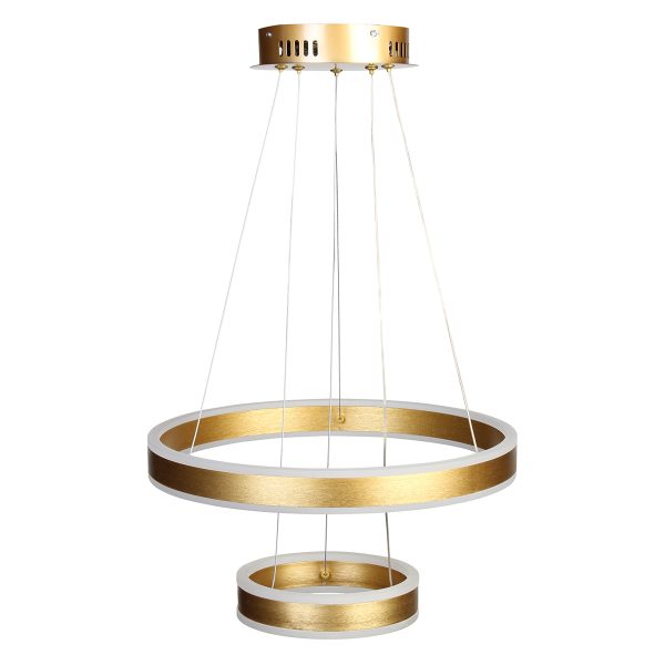 Φωτιστικό κρεμαστό Φ40-Φ20 εκ. LED 88W 4000K χρυσό - GLOBOBOX 933-42-1
