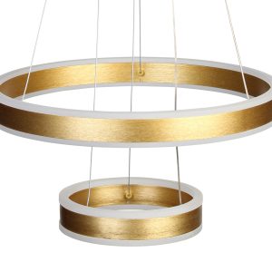 Φωτιστικό κρεμαστό Φ40-Φ20 εκ. LED 88W 4000K χρυσό - GLOBOBOX 933-42-1