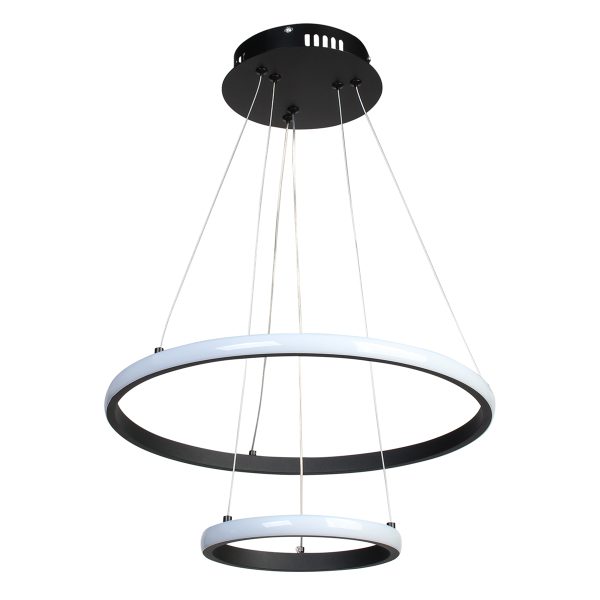 Φωτιστικό κρεμαστό Φ40-Φ20 εκ. LED 38W 4000K μαύρο - GLOBOBOX 935-42-2