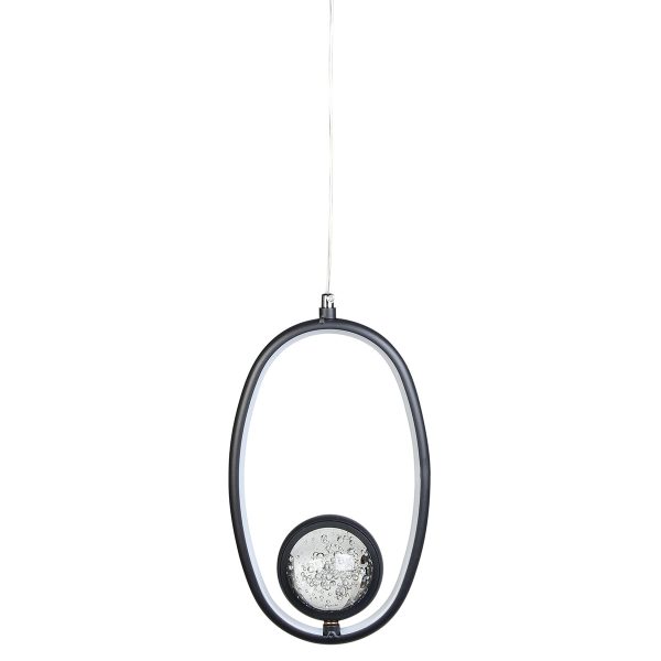 Φωτιστικό κρεμαστό LED 40W 18Χ7Χ32 εκ. μαύρο με γυάλινη μπάλα - GLOBOBOX 581492