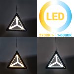 Φωτιστικό κρεμαστό LED 36W 16,5Χ16,5Χ14,5 εκ. Πυραμίδα μαύρη - GLOBOBOX 581496