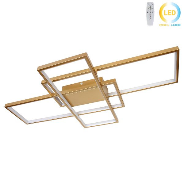 Φωτιστικό οροφής LED 82W 87Χ49Χ8 εκ. χρυσό με controller - GLOBOBOX 602160
