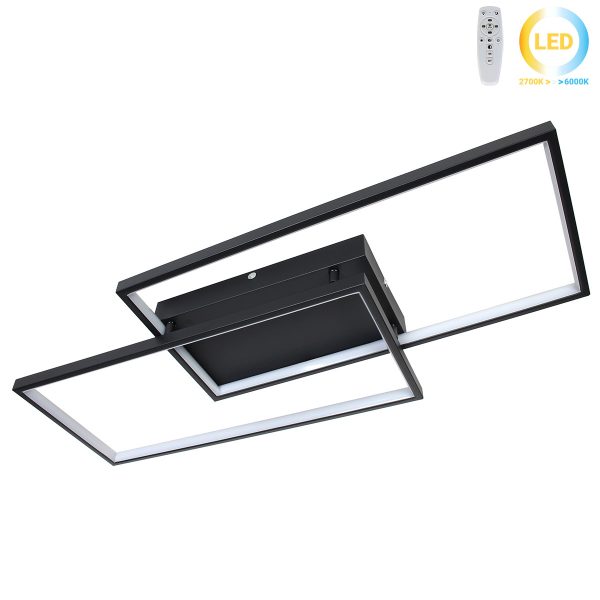Φωτιστικό οροφής LED 34W 80Χ34Χ8 εκ. μαύρο με controller - GLOBOBOX 602162
