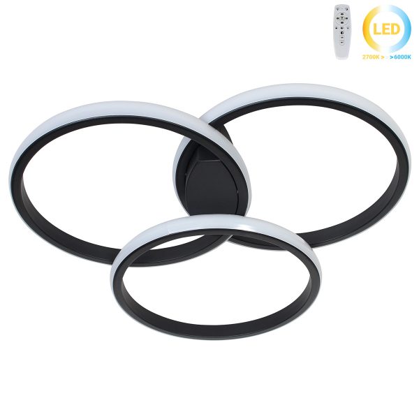 Φωτιστικό οροφής LED 24W 44Χ42Χ7,5 εκ. μαύρο με controller - GLOBOBOX 602171