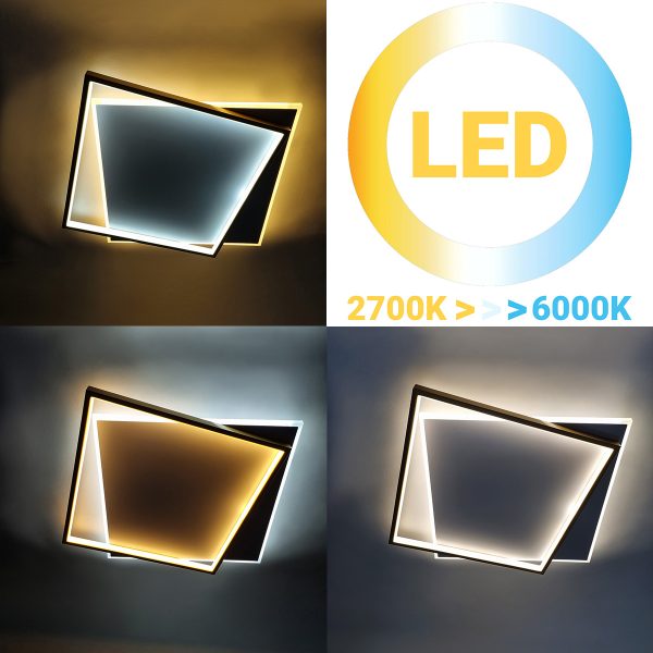 Φωτιστικό οροφής LED 68W 50Χ46Χ5 εκ. χρυσό με controller - GLOBOBOX 602174