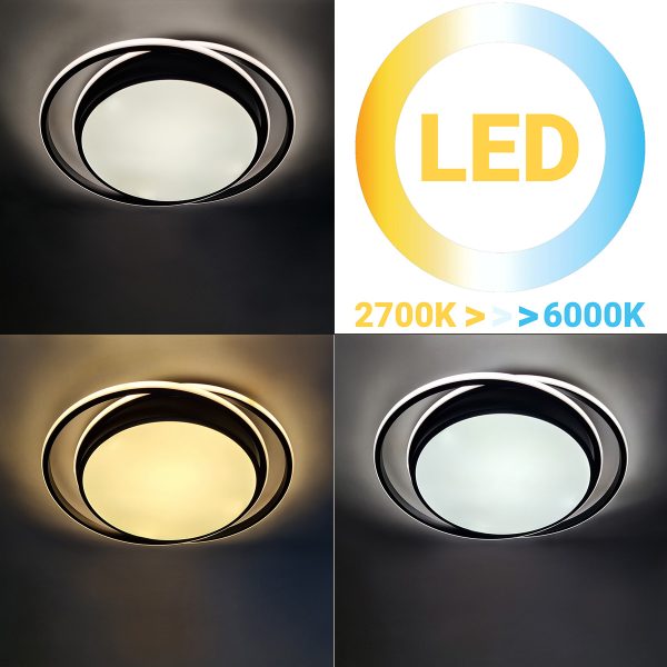 Φωτιστικό οροφής LED 63W 52Χ49Χ6 εκ. μαύρο με controller - GLOBOBOX 602179