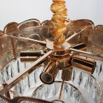 Φωτιστικό κρεμαστό μεταλλικό 7 Χ Ε14 Φ40Χ33 εκ. Champagne Gold με κρύσταλλα - GLOBOBOX 510122